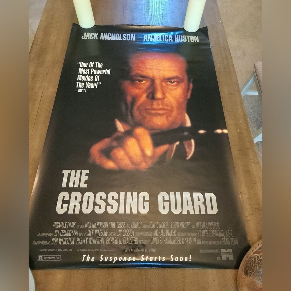 Vtg 1995 The Crossing Guard Anjelica Huston Promo 26x39 Movie Poster